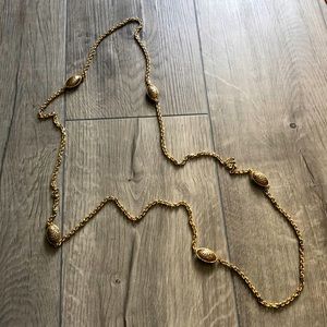 Extra long vintage Monet gold tone necklace